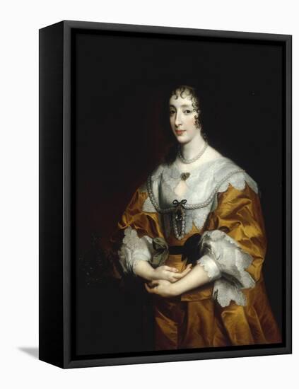 Portrait of Queen Henrietta Maria-Sir Anthony Van Dyck-Framed Premier Image Canvas