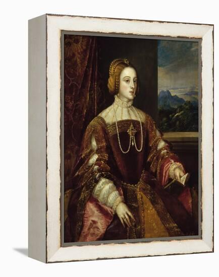 Portrait of Queen Isabel of Portugal-Titian (Tiziano Vecelli)-Framed Premier Image Canvas