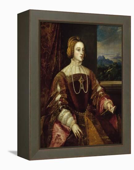 Portrait of Queen Isabel of Portugal-Titian (Tiziano Vecelli)-Framed Premier Image Canvas