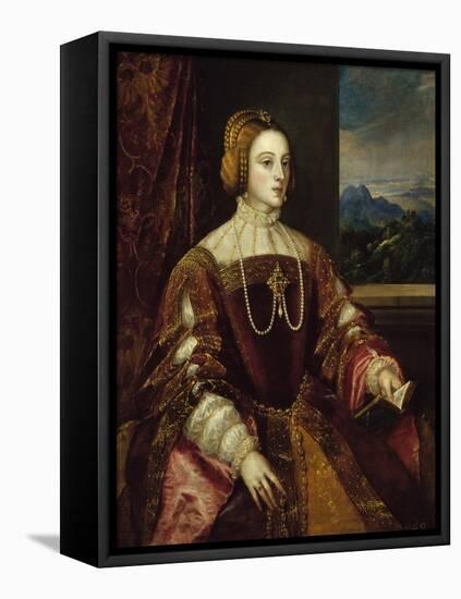 Portrait of Queen Isabel of Portugal-Titian (Tiziano Vecelli)-Framed Premier Image Canvas