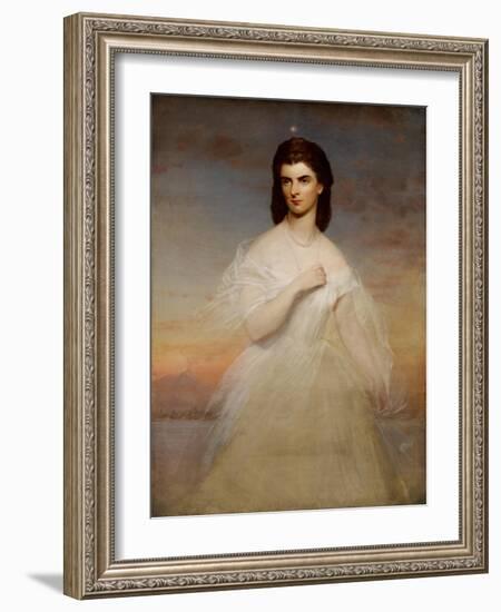 Portrait of Queen Maria Sophia of Naples, C.1860-Franz Xaver Winterhalter-Framed Giclee Print