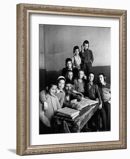 Portrait of Rabbi Eleazar Brizel and Students-Alfred Eisenstaedt-Framed Photographic Print