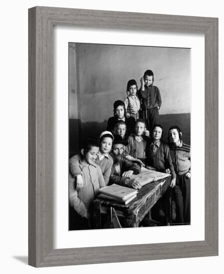 Portrait of Rabbi Eleazar Brizel and Students-Alfred Eisenstaedt-Framed Photographic Print