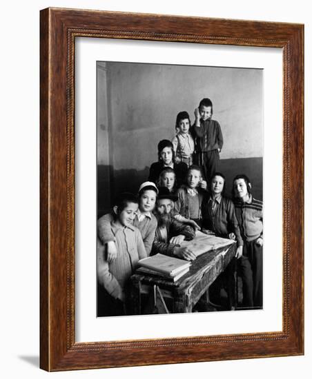 Portrait of Rabbi Eleazar Brizel and Students-Alfred Eisenstaedt-Framed Photographic Print
