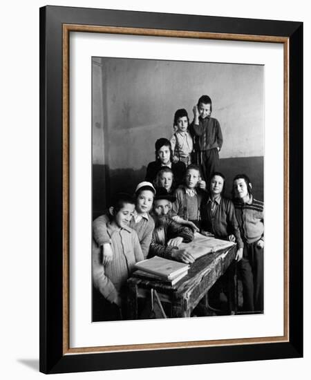 Portrait of Rabbi Eleazar Brizel and Students-Alfred Eisenstaedt-Framed Photographic Print