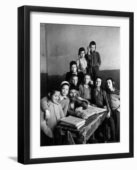 Portrait of Rabbi Eleazar Brizel and Students-Alfred Eisenstaedt-Framed Photographic Print