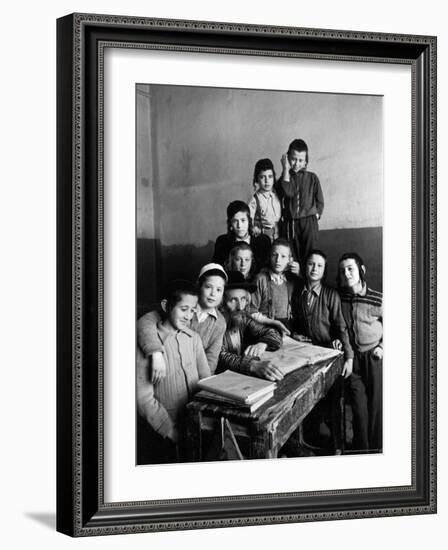 Portrait of Rabbi Eleazar Brizel and Students-Alfred Eisenstaedt-Framed Photographic Print