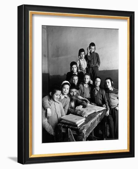 Portrait of Rabbi Eleazar Brizel and Students-Alfred Eisenstaedt-Framed Photographic Print