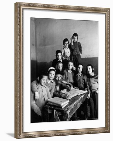 Portrait of Rabbi Eleazar Brizel and Students-Alfred Eisenstaedt-Framed Photographic Print