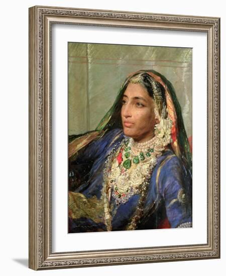 Portrait of Rani Jindan Singh, in an Indian Sari-George Richmond-Framed Giclee Print