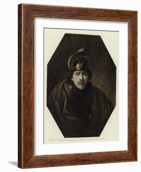 Portrait of Rembrandt by Himself, in the Gallery at Cassel-Rembrandt van Rijn-Framed Giclee Print
