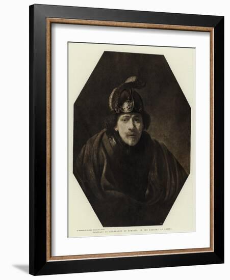 Portrait of Rembrandt by Himself, in the Gallery at Cassel-Rembrandt van Rijn-Framed Giclee Print