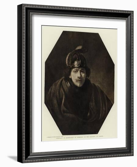 Portrait of Rembrandt by Himself, in the Gallery at Cassel-Rembrandt van Rijn-Framed Giclee Print