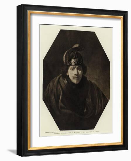 Portrait of Rembrandt by Himself, in the Gallery at Cassel-Rembrandt van Rijn-Framed Giclee Print