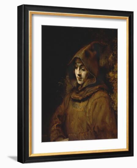 Portrait of Rembrandt's Son Titus, Dressed as a Monk-Rembrandt van Rijn-Framed Giclee Print