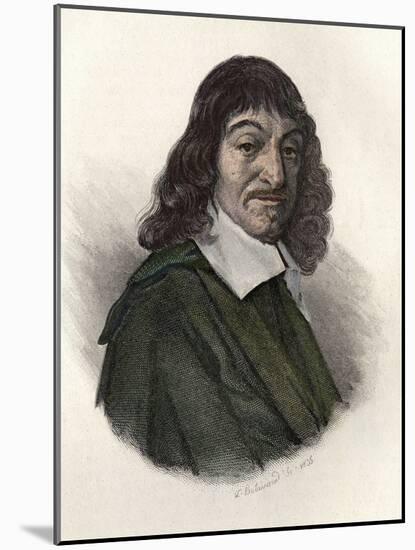 Portrait of Rene Descartes (1596-1650), French Philosopher and Scientist. in “” Portraits Des Homme-French School-Mounted Giclee Print