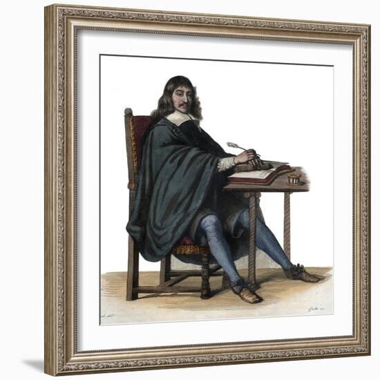 Portrait of Rene Descartes (1596-1650), French philosopher and writer-French School-Framed Giclee Print