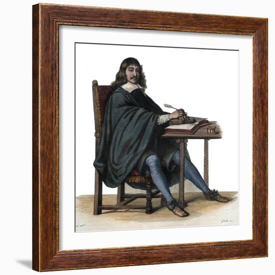 Portrait of Rene Descartes (1596-1650), French philosopher and writer-French School-Framed Giclee Print