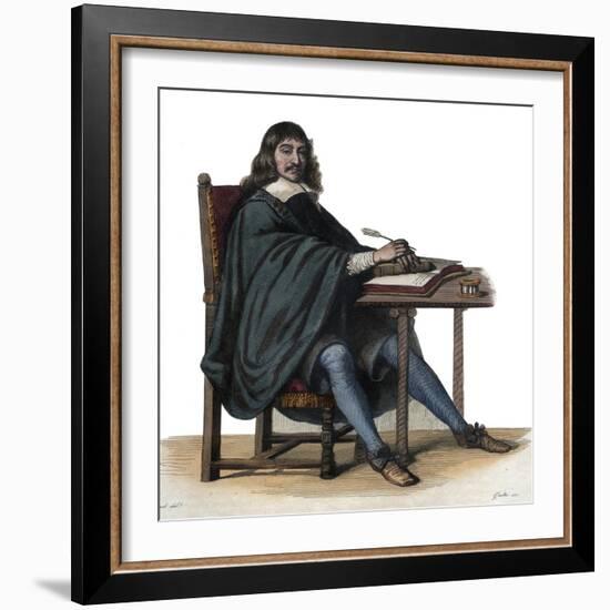 Portrait of Rene Descartes (1596-1650), French philosopher and writer-French School-Framed Giclee Print