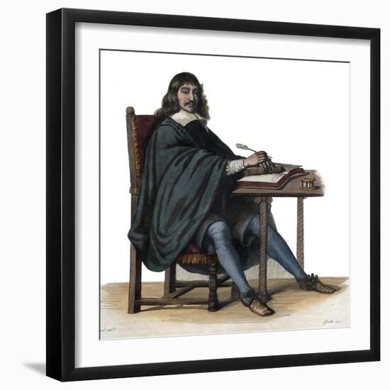 Portrait of Rene Descartes (1596-1650), French philosopher and writer-French School-Framed Giclee Print