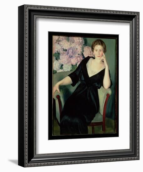 Portrait of Rene Ivanovna Notgaft (B.1880) 1914-Boris Kustodiyev-Framed Giclee Print