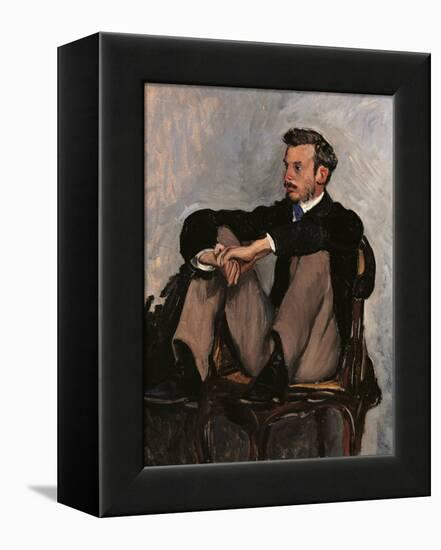 Portrait of Renoir-Frederic Bazille-Framed Stretched Canvas