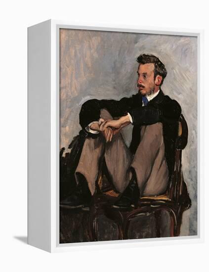 Portrait of Renoir-Frederic Bazille-Framed Stretched Canvas