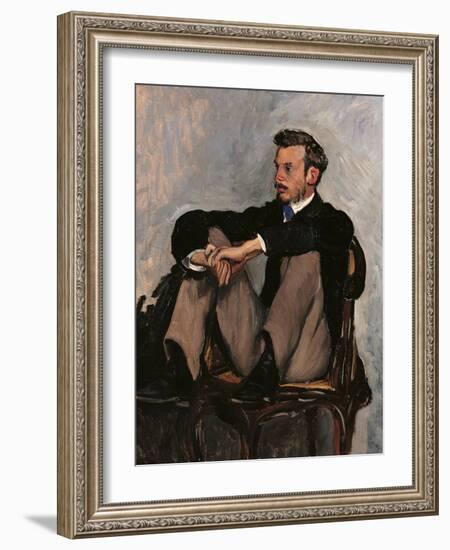 Portrait of Renoir-Frederic Bazille-Framed Art Print