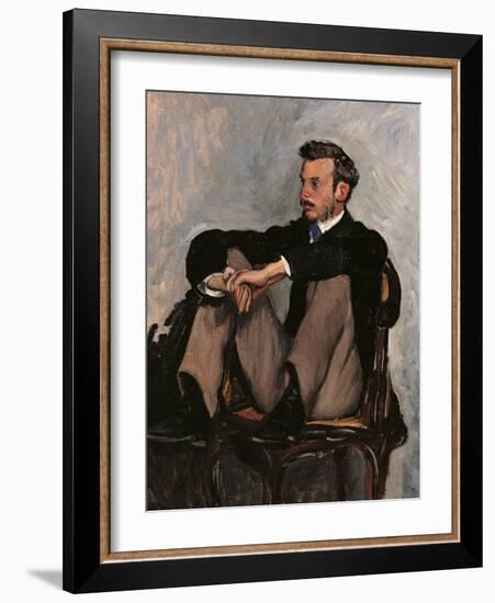 Portrait of Renoir-Frederic Bazille-Framed Art Print