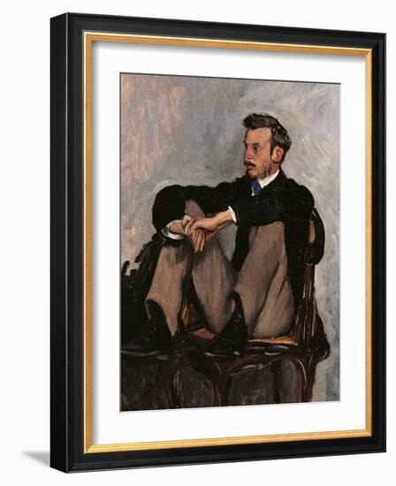 Portrait of Renoir-Frederic Bazille-Framed Art Print