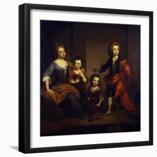 Portrait of Richard Boyle, 3rd Earl of Burlington, with His Three Sisters, Elizabeth, Juliana and…-Godfrey Kneller-Framed Giclee Print