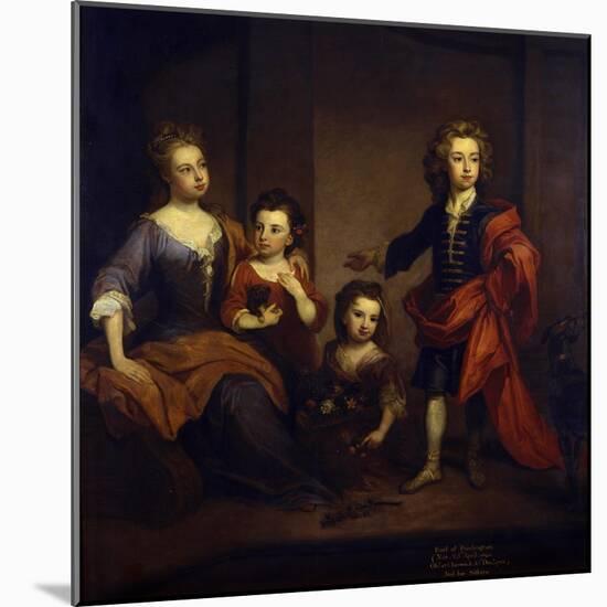 Portrait of Richard Boyle, 3rd Earl of Burlington, with His Three Sisters, Elizabeth, Juliana and…-Godfrey Kneller-Mounted Giclee Print