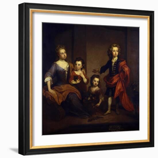 Portrait of Richard Boyle, 3rd Earl of Burlington, with His Three Sisters, Elizabeth, Juliana and…-Godfrey Kneller-Framed Giclee Print