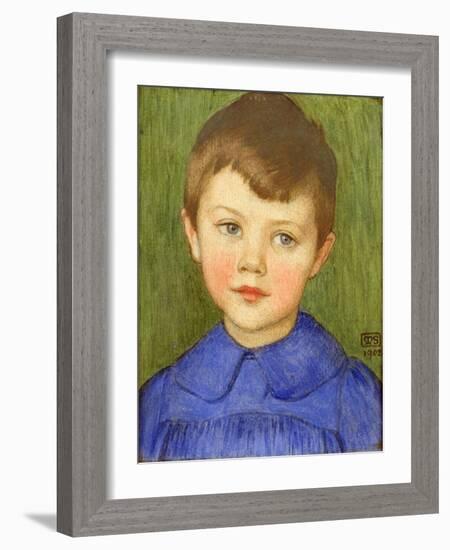 Portrait of Richard Stokes, 1902 (Pencil, Chalk and Tempera on Panel)-Marianne Stokes-Framed Giclee Print