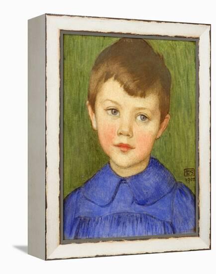 Portrait of Richard Stokes, 1902 (Pencil, Chalk and Tempera on Panel)-Marianne Stokes-Framed Premier Image Canvas