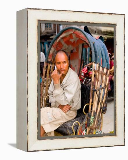 Portrait of Rickshaw Driver, Jaipur, Rajasthan, India-Bill Bachmann-Framed Premier Image Canvas