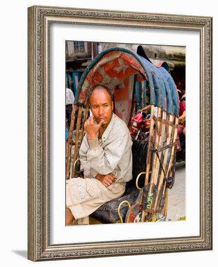 Portrait of Rickshaw Driver, Jaipur, Rajasthan, India-Bill Bachmann-Framed Photographic Print