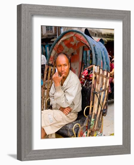 Portrait of Rickshaw Driver, Jaipur, Rajasthan, India-Bill Bachmann-Framed Photographic Print