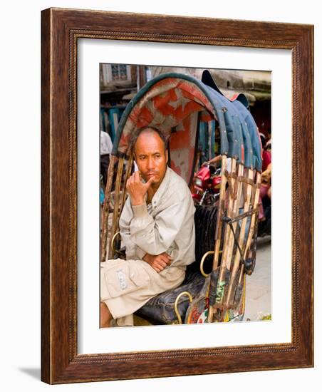 Portrait of Rickshaw Driver, Jaipur, Rajasthan, India-Bill Bachmann-Framed Photographic Print