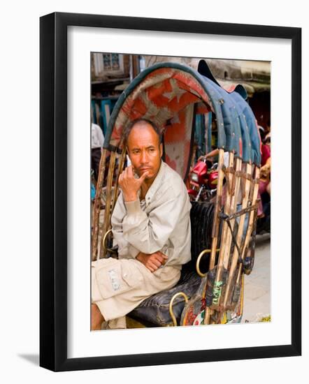 Portrait of Rickshaw Driver, Jaipur, Rajasthan, India-Bill Bachmann-Framed Photographic Print