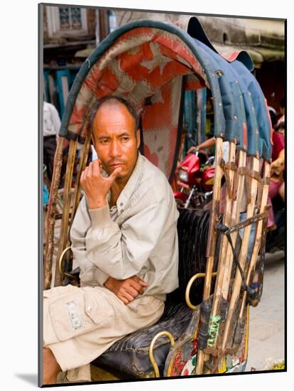 Portrait of Rickshaw Driver, Jaipur, Rajasthan, India-Bill Bachmann-Mounted Photographic Print