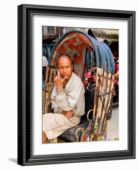 Portrait of Rickshaw Driver, Jaipur, Rajasthan, India-Bill Bachmann-Framed Photographic Print