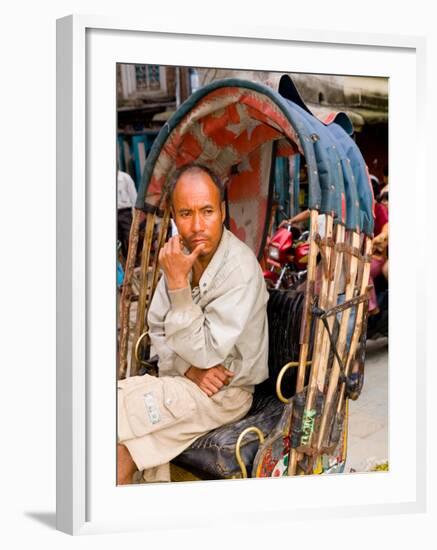 Portrait of Rickshaw Driver, Jaipur, Rajasthan, India-Bill Bachmann-Framed Photographic Print