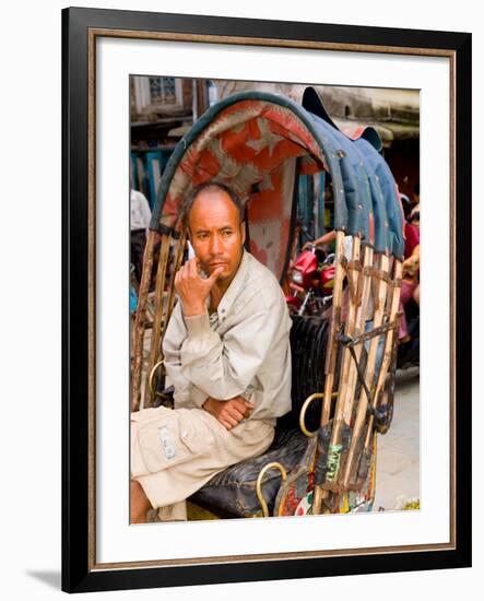 Portrait of Rickshaw Driver, Jaipur, Rajasthan, India-Bill Bachmann-Framed Photographic Print