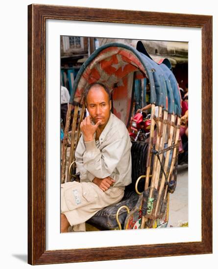 Portrait of Rickshaw Driver, Jaipur, Rajasthan, India-Bill Bachmann-Framed Photographic Print