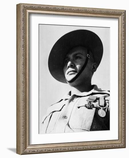 Portrait of Rifleman Ganju Lama VC MM, 1st Battalion, 7th Duke of Edinburgh's Own Gurkha Rifles-English Photographer-Framed Photographic Print