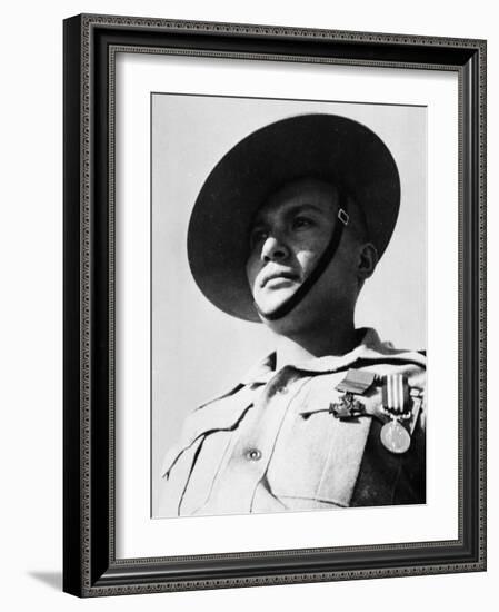 Portrait of Rifleman Ganju Lama VC MM, 1st Battalion, 7th Duke of Edinburgh's Own Gurkha Rifles-English Photographer-Framed Photographic Print