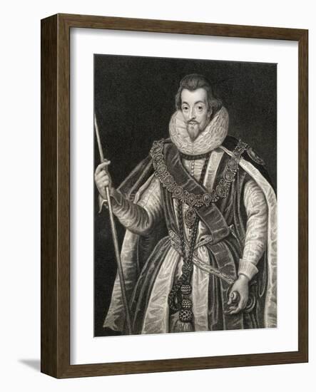 Portrait of Robert Cecil, 1st Earl of Salisbury (1563-1612), from 'Lodge's British Portraits', 1823-English School-Framed Giclee Print