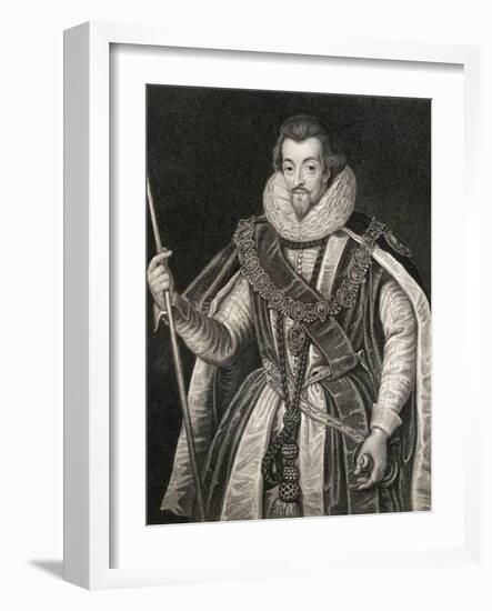 Portrait of Robert Cecil, 1st Earl of Salisbury (1563-1612), from 'Lodge's British Portraits', 1823-English School-Framed Giclee Print