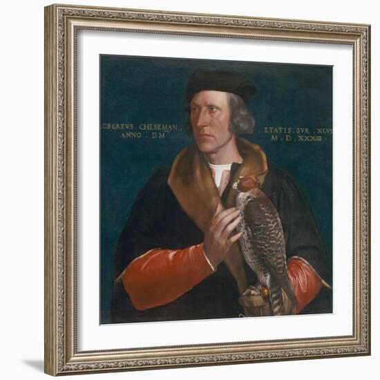 Portrait of Robert Cheseman Holding a Falcon, 1533-Hans Holbein the Younger-Framed Giclee Print